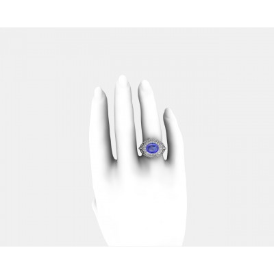 Victoria Blue Sapphire & Diamond Ring